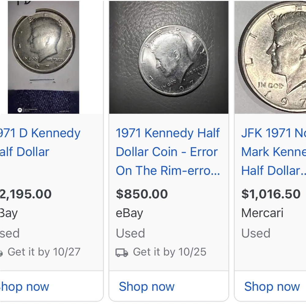 Very Rare 1971 JFK Half Dollar Error Piece Coin Error Coin Collector P. - Picture 9 of 12